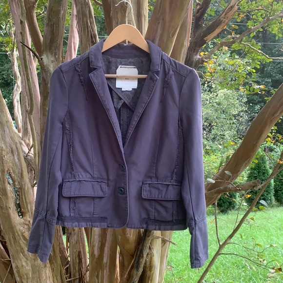 Anthropologie Hei Hei Delaine Blazer in Charcoal/Slate Grey - Picture 3 of 12